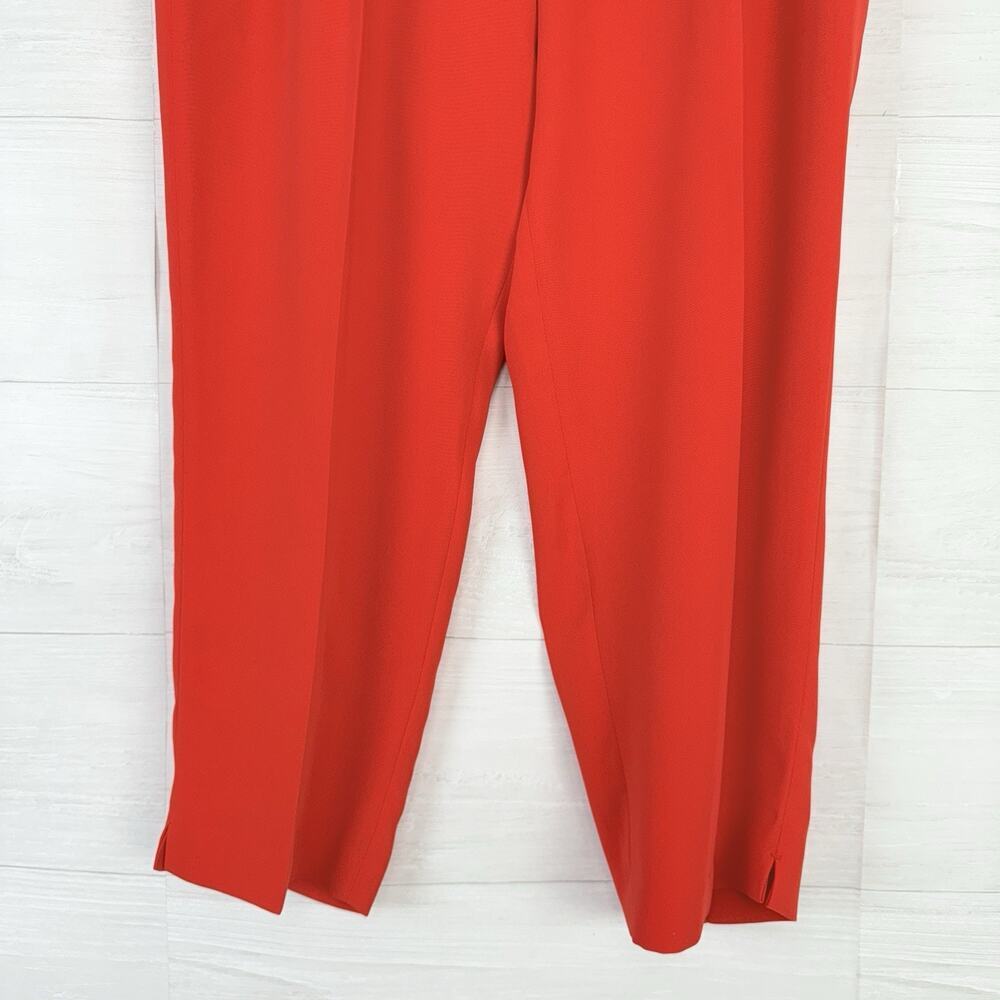 Boden Melina High Waist Paperbag Trouser Pants Size 10 R Poppy Red Preppy Office - Picture 4 of 15